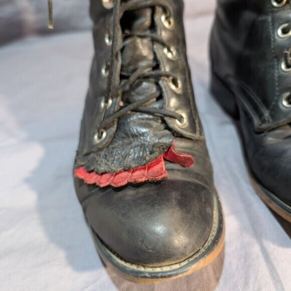 Laredo Black and Red Kiltie Roper Boots Women Size 6.5 - Picture 4 of 9